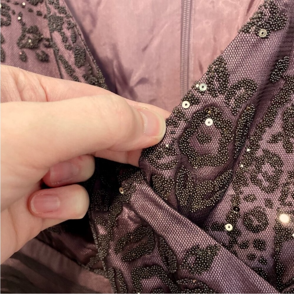 COLDWATER CREEK Purple Plum Mauve Beaded Sequin Embellished Dress - Picture 14 of 14